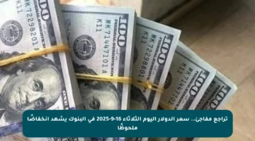 تراجع مفاجئ.. سعر الدولار اليوم الثلاثاء 16-9-2025 في البنوك يشهد انخفاضًا ملحوظًا